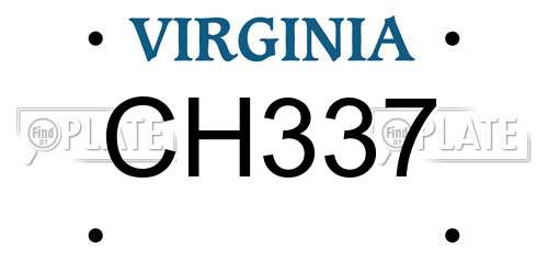 CH337 Virginia License Plate