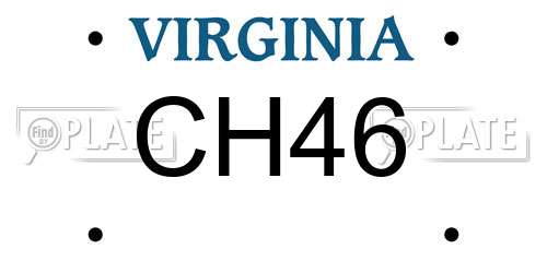 CH46 Virginia License Plate