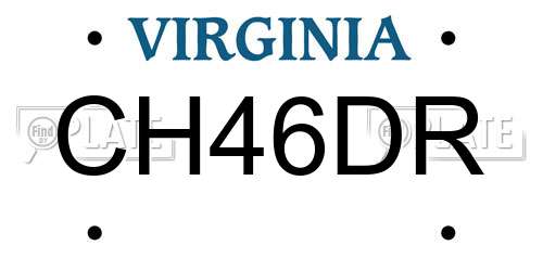 CH46DR Virginia License Plate