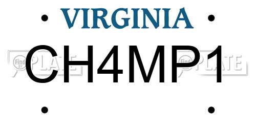 CH4MP1 Virginia License Plate