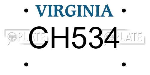 CH534 Virginia License Plate