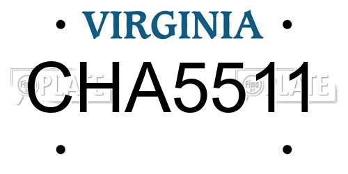 CHA5511 Virginia License Plate