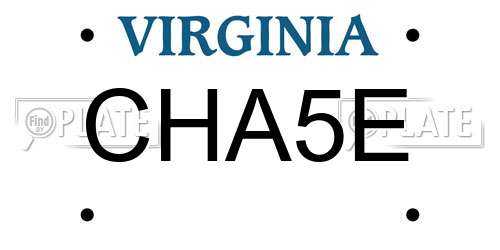 CHA5E Virginia License Plate