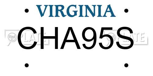 CHA95S Virginia License Plate