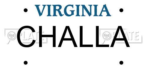 CHALLA Virginia License Plate