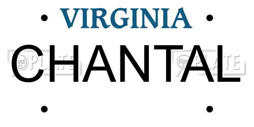 CHANTAL Virginia License Plate