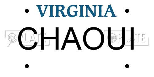 CHAOUI Virginia License Plate