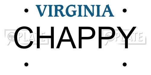 CHAPPY Virginia License Plate