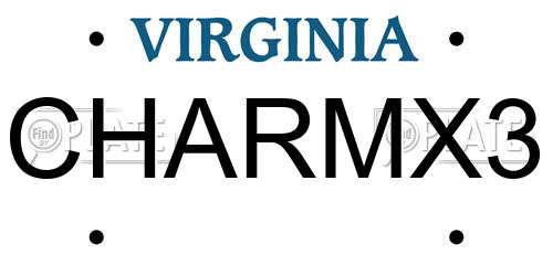 CHARMX3 Virginia License Plate