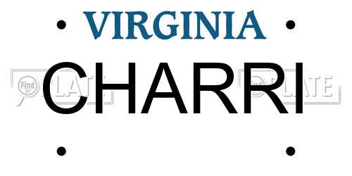 CHARRI Virginia License Plate