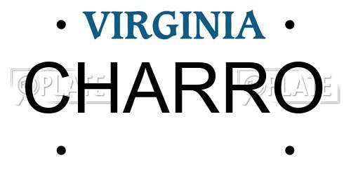CHARRO Virginia License Plate