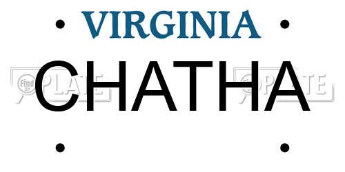 CHATHA Virginia License Plate