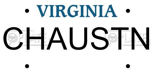 CHAUSTN Virginia License Plate
