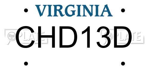 CHD13D Virginia License Plate