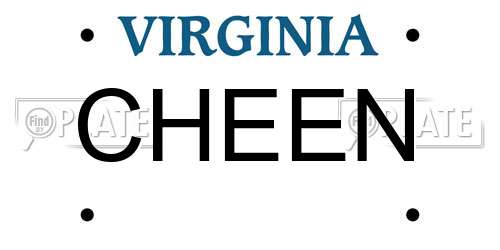 CHEEN Virginia License Plate