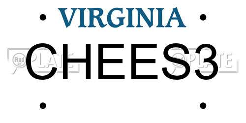 CHEES3 Virginia License Plate