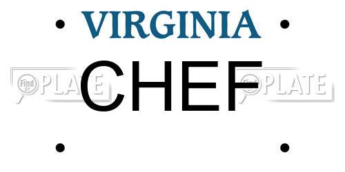 CHEF Virginia License Plate