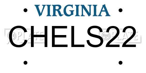 CHELS22 Virginia License Plate