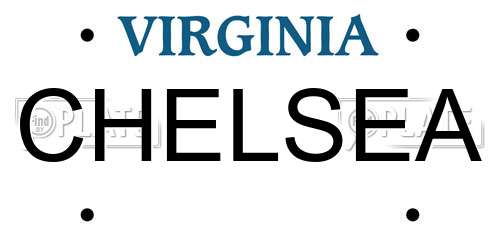 CHELSEA Virginia License Plate