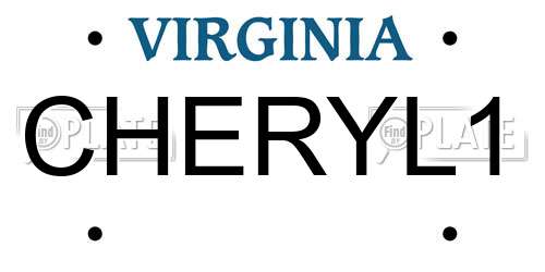 CHERYL1 Virginia License Plate