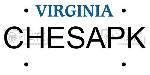 CHESAPK Virginia License Plate