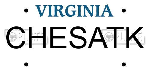 CHESATK Virginia License Plate