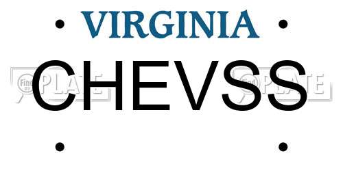 CHEVSS Virginia License Plate