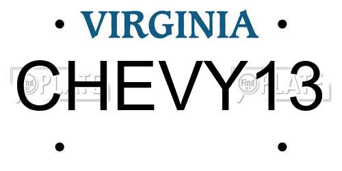 CHEVY13 Virginia License Plate