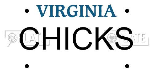 CHICKS Virginia License Plate