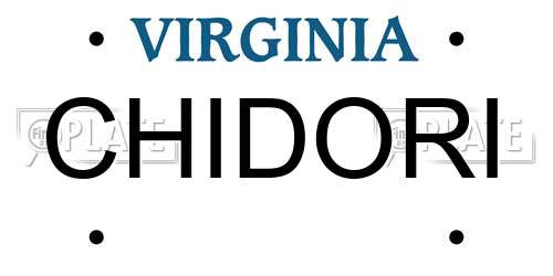 CHIDORI Virginia License Plate