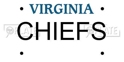 CHIEFS Virginia License Plate