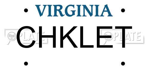 CHKLET Virginia License Plate