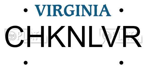 CHKNLVR Virginia License Plate