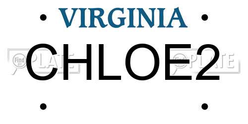 CHLOE2 Virginia License Plate