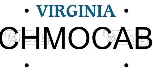 CHMOCAB Virginia License Plate