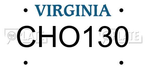 CHO130 Virginia License Plate