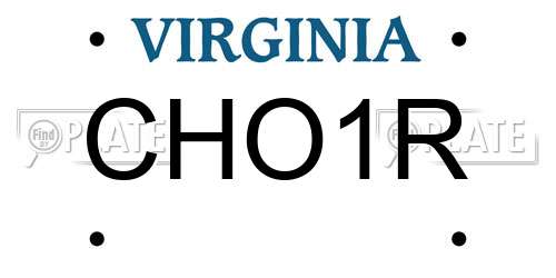 CHO1R Virginia License Plate