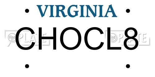 CHOCL8 Virginia License Plate