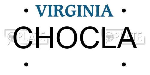 CHOCLA Virginia License Plate