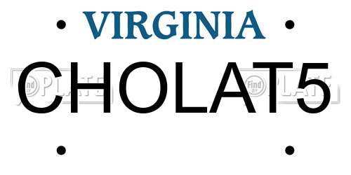 CHOLAT5 Virginia License Plate