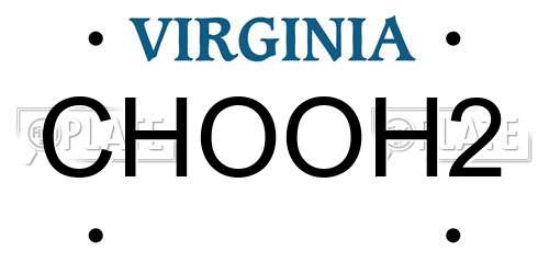 CHOOH2 Virginia License Plate