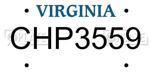 CHP3559 Virginia License Plate