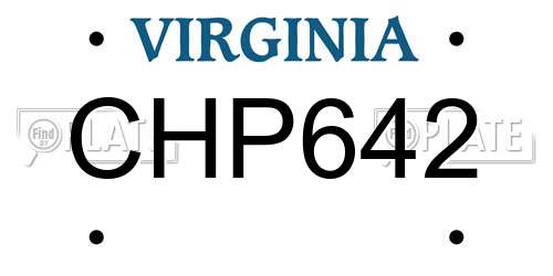 CHP642 Virginia License Plate