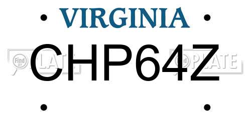 CHP64Z Virginia License Plate
