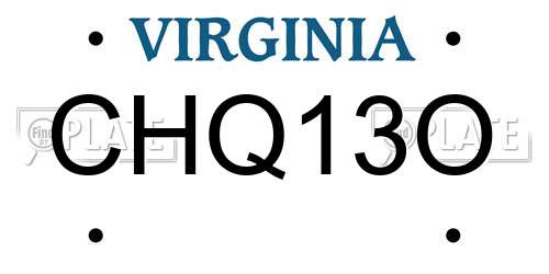 CHQ13O Virginia License Plate