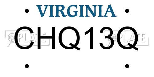 CHQ13Q Virginia License Plate