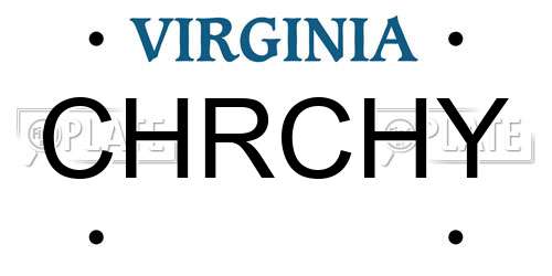 CHRCHY Virginia License Plate