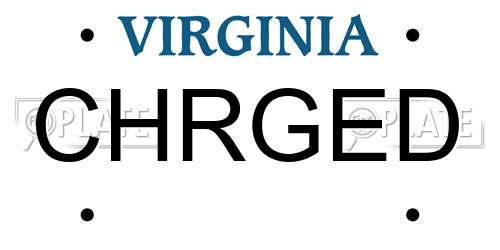 CHRGED Virginia License Plate