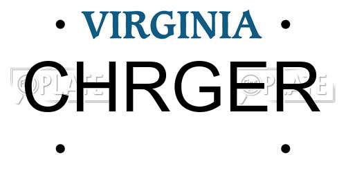 CHRGER Virginia License Plate