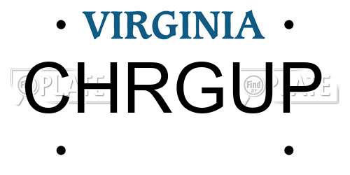 CHRGUP Virginia License Plate